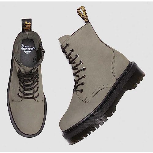 Image of Dr. Martens, Jadon 8-Eye Leather Platform Boot for Men and Women, White Polished Smooth, 7 US Women /6 US Men