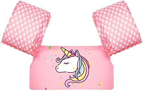 Lyrovo Cute Cartoon Fish Printed Cool Beach/Pool Party Float Arm Band Swimming Trainer Vest Life Jacket Safety Gear for Baby Boys and Girls 9 to 20 Kgs (Pink)