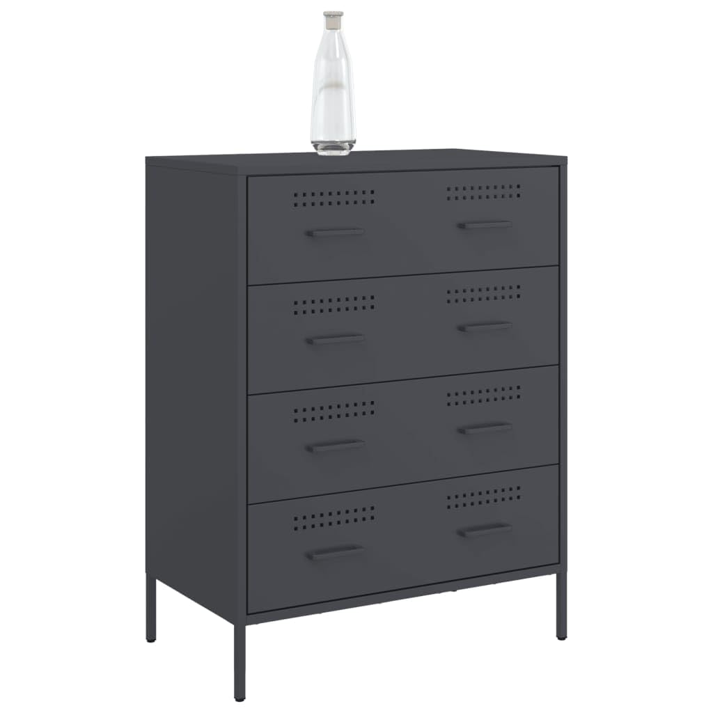 Credenza antracite, 68 x 39 x 89 cm, armadio in metallo con 4