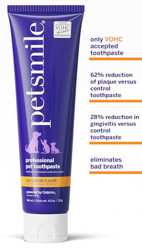 Petsmile Professional Pet Teeth Brushing Kit for Cats & Dogs - Only VOHC Accepted Toothpaste & Patented Toothbrush - Proven to Control Plaque & Tartar Calprox Formula (Say Cheese, 119 g, 4.2 Oz) - Image 3