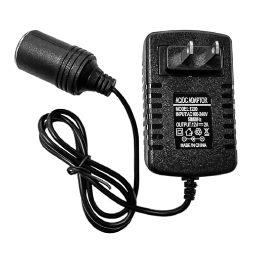 povtii AC to DC Converter, 100V-240V Car Cigarette Lighter Socket, 12V 2A Power Supply Converter Transformer for Vacuum Cleaner, Refrigerator & Other Car Devices, Car Accessories