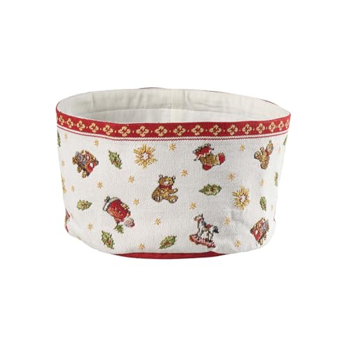 Villeroy & Boch Toy's Delight Gobelin Brotkorb, Brottasche aus Baumwolle und Polyester, Maschinenwäsche bis 40° C geeignet, rot/bunt, 15 x 23 cm