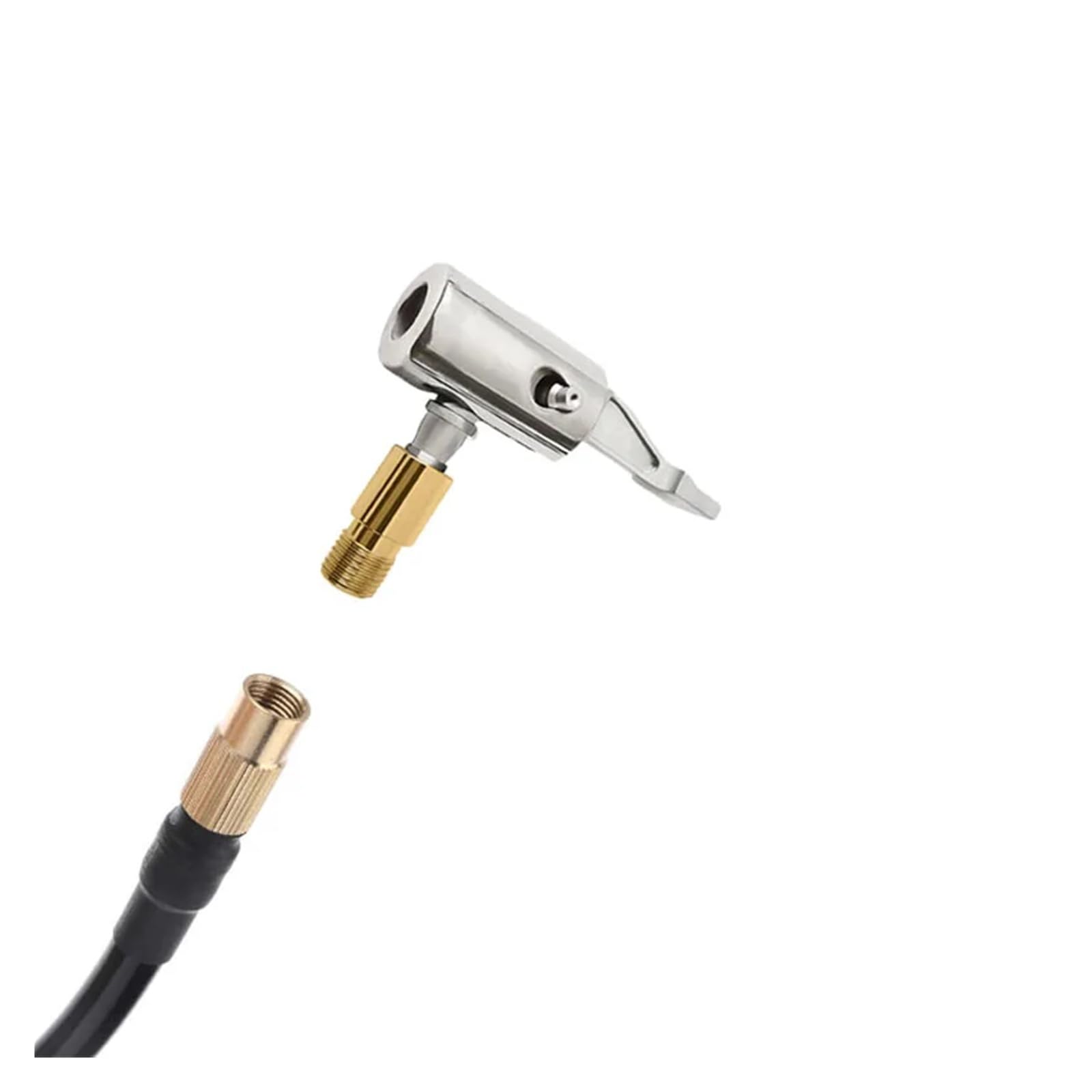 1 Pcs Portable Inflatable Pump for Car Tire Air Chuck Compressor Tire Inflator Tire Chuck with Barb Connector for Hose Repair(Not deflated)