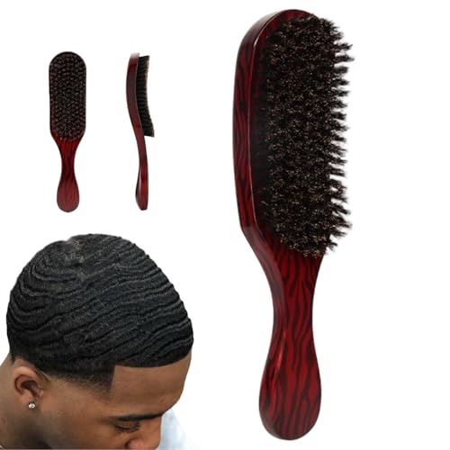 Cepillo de pelo de cerdas de jabalí contra el encrespamiento con mango de madera cómodo 6