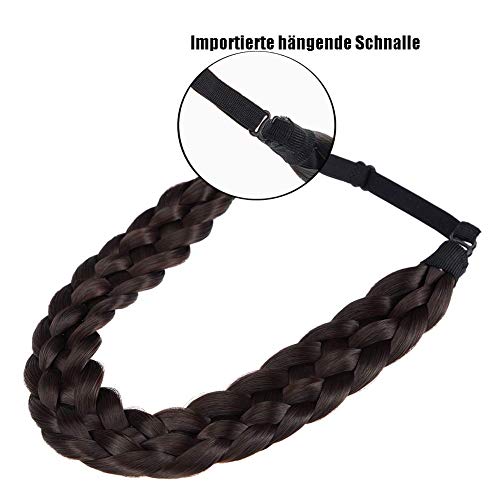 TOECWEGR Braided Hair Band, 5 Strands, Hair Scrunchie, Classic Chunky Elastic Synthetic Headband, Women's Beauty Accessories, B012 - Image 2