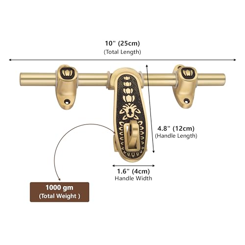 Image of COMPASS Rose Series Brass Heavy Aldrop for Single Door for Home /Office Door (Coffee Antique, 10 Inch)
