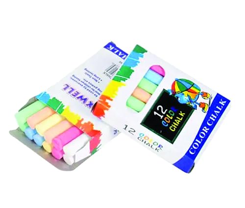 PARENCE.- Set mit 12 farbigen Kreiden/Tafelzeichnung/Weiß, Rot,...