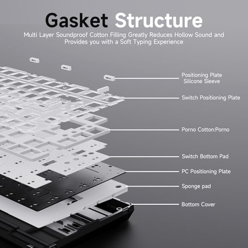 Image of Ajazz AK820 75% Wired Gasket Mechanical Gaming Keyboard with Volume Knob - South Facing LED
