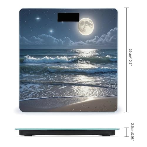 Báscula digital de baño con pantalla LED clara y vidrio templado miniatura 2