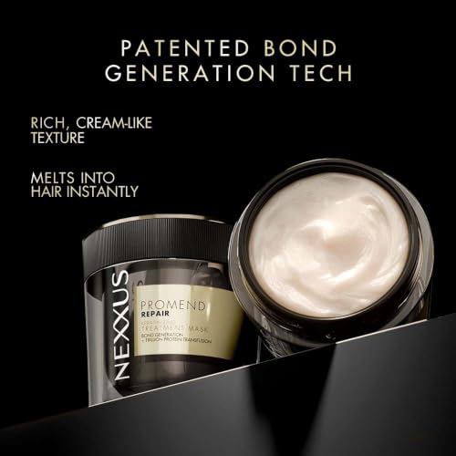 Image of Nexxus Promend Repair, Keratinizing Treatment Mask, 200ml, for Damaged Hair, with Keratin and 62% Bond Generation, 12X Stronger, 200% Smoother, Magnolia Parfum Fragrance