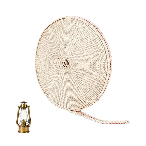 Mèche Lampe à Pétrole - Mèche de Rechange en Coton Blanc Plat, 11mm de Largeur, 5m de Longueur, pour Lampes à Huile Intérieures et Extérieures ﻿