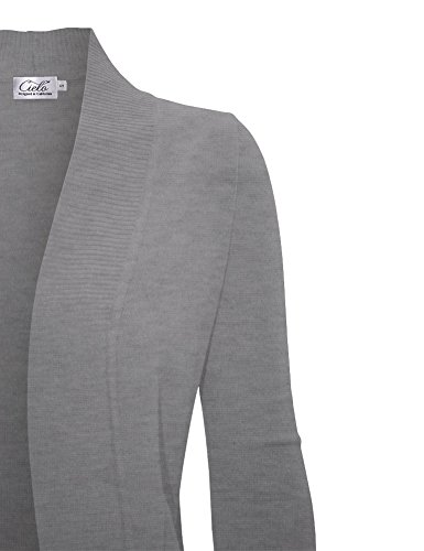 Image of Cielo Women's Solid Basic Open Front Pockets Knit Sweater Cardigan