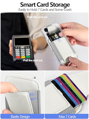Image of Miroddi Creamy White Faux Leather MagSafe Wallet for Men, Tech Enthusiasts, RFID Blocking, 7 Card Slots, Compatible with iPhone 14 /13 /12 Models