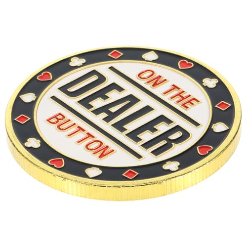 Hemoton Metal Dealer Button for Poker Indicator Poker Accessory for Hold Games Metal Poker Chip