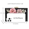 Milisente Damen Clutch Tasche Blumen Abendtasche Hochzeit Bag Elegante Handtasche (Schwarz) #2