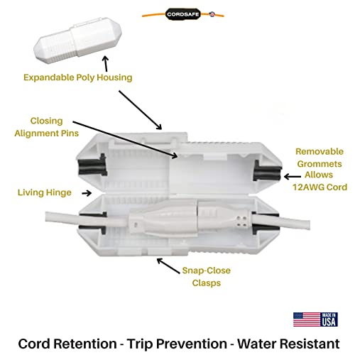 image for CordSafe Extension Cord Plug Protector Safety Cover, Water-Resistant I