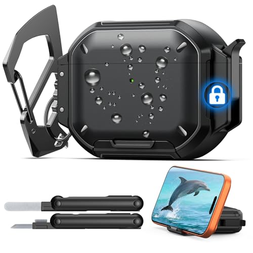Ya en manzanajugosa.com: MoKo Funda para AirPods Pro 3 con Cierre y Gancho Metálico - Resistencia al Agua IP68 y Protección de Grado Militar, Funda Protectora Resistente para AirPods Pro 3.ª Gen con Kit de Limpieza, Negro