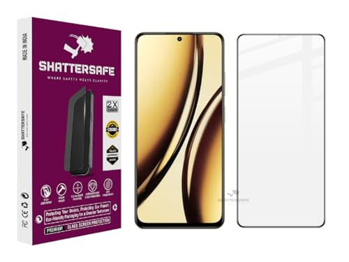 Image of Shattersafe Oleophobic Tempered Glass Screen Protector Compatible For Realme Narzo 80x 5G [Pack of 1]. Edge To Edge Full Screen Protection With Easy Installation Kit & Case Friendly Fit.