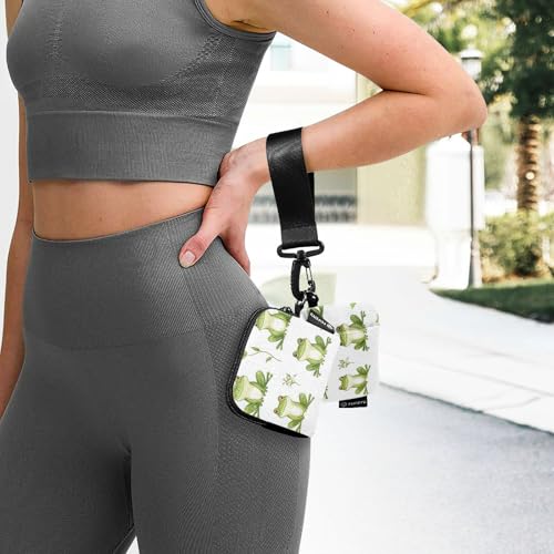 Funny Frog and Leaf White Women's Wallets Card Cases Slim Portable Women Credit Card Case Coin Purse with Zipper Coin Pocket for Women Men 2 Packs 6