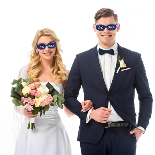 Image of Flutesan Personalized Rectangle Sunglasses with Marker Pens for Adult DIY Custom Birthday Wedding