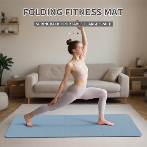 Image of 7-Fold Yoga Mat 70 inchx24 inch - 1 /2 Inch Thick Folding Exercise Mat, Compact Non-Slip TPE Mat for Travel, Storage, Yoga & Home Gym, Lightweight & Portable