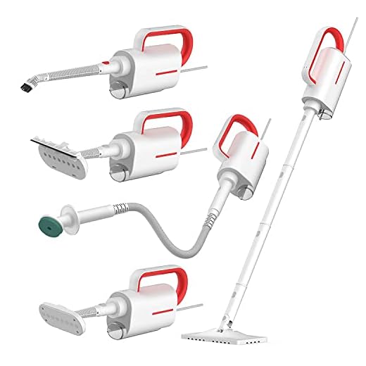 Deerma Wired Steam Mop, Multifunctional Floor Steamer with Detachable Handheld Steam Cleaner for Tiles Carpet Hard Floor Cleaner Kitchen Windows Furniture and Clothes Whole House Steamer, White