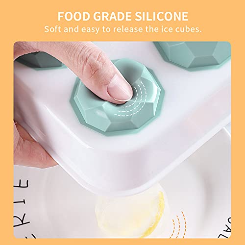 Ice Cube Trays Set Of 2, Heqiao Silicone Sphere Ice Molds For Whiskey, Ice Ball Maker With Lids & Large Round Ice Cube Mold, Reusable And Bpa Free #TOP5