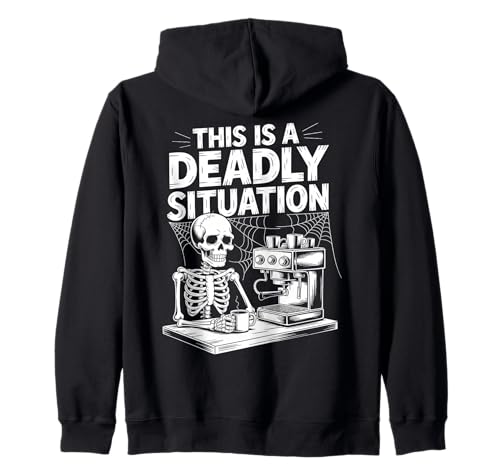 Il s'agit d'un café Squelette de Situation mortelle Sweat à Capuche