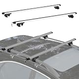 HOMCOM Barras de Techo Universales para Vehículos Aluminio 123,5 cm Plata