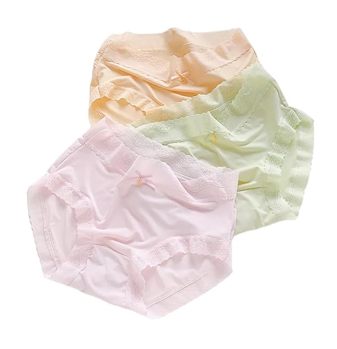 Nyamah Sales Hipster Briefs Panty Cute for Girls & Women Seamless Mid Waist Lace Underwear Sexy Panties Under Bump Materni...