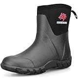 ACEWOLF Rain Boots for Women, 8'' Waterproof Rubber Neoprene Shoes, EN 13832 Anti-Chemicals, Slip Re