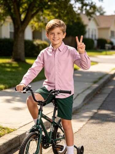 Image of DHTS Boys' Dress Shirts Toddle Boy Long Sleeve Uniform Shirt for Kids