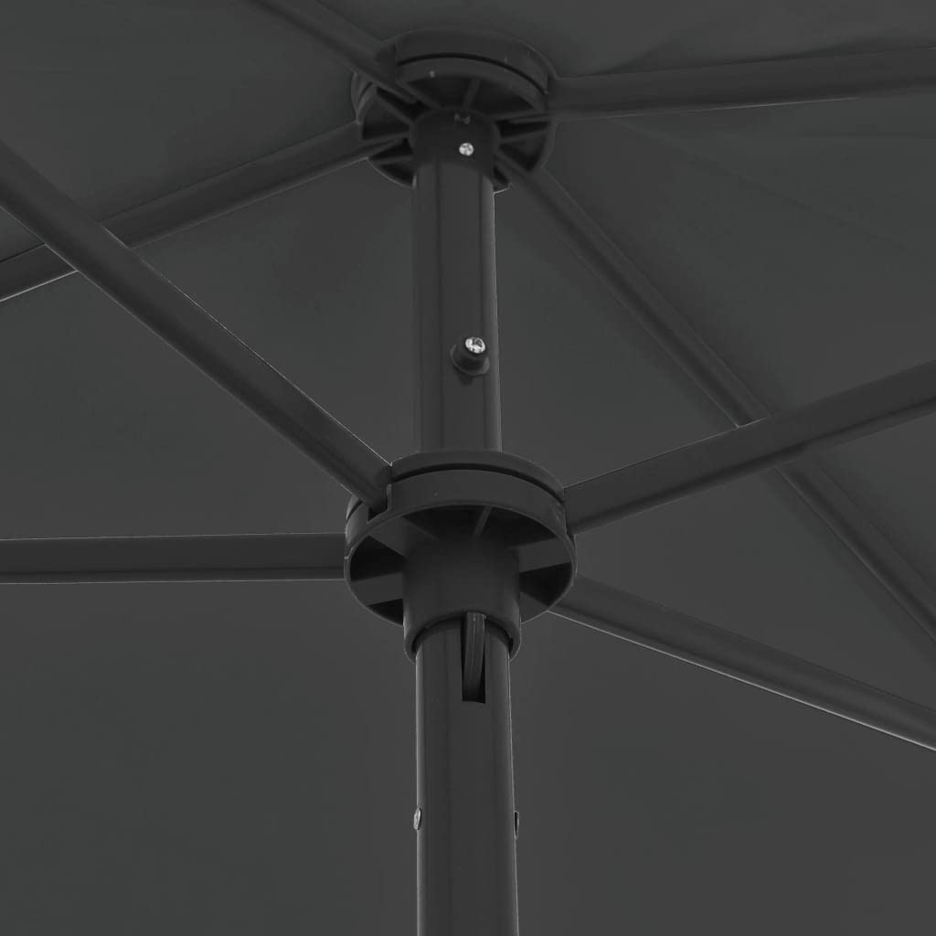 Parasol plażowy, antracyt, poliester, 180 x z mechanizmem przechylania, ochrona przed promieniowaniem UV, do ogrodu, na balkon, taras, plażę, kemping jako ochrona przed słońcem i zapewnia
