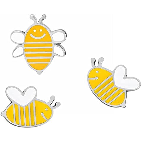 Uhat® Pack 3 Insect Series Pins Brooches Set Busy Bee Lapel Pin Badge Bag Sweater Accessories Brooch Cover