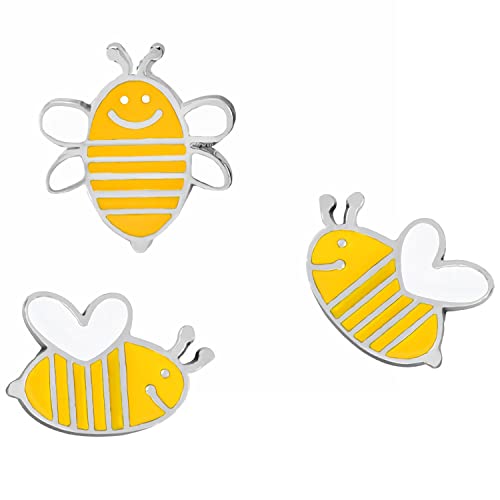 Uhat® Paquete de 3 Pines de la Serie de Insectos Broches de la Serie Busy Bee Pin de Solapa Pin Insignia Bolsa de Suéter Accesorios Broche Cover