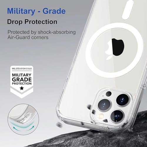Image of DARKFIT Back Cover Case Compatible with iPhone 13 Pro Max | White Mag-Safe Magnetic Cover | TPU Ultra Hybrid | Camera Bump Protection | Compatible with Wireless Charging | Color Clear | Pack of 1 |