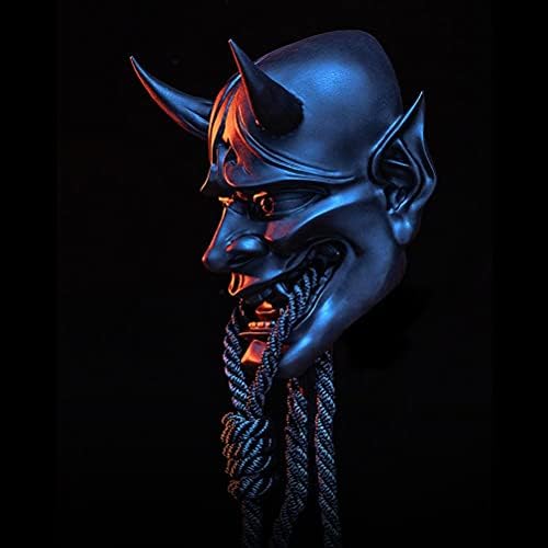 Prajna Máscara japonesa Hannya, máscara negra completa, de látex