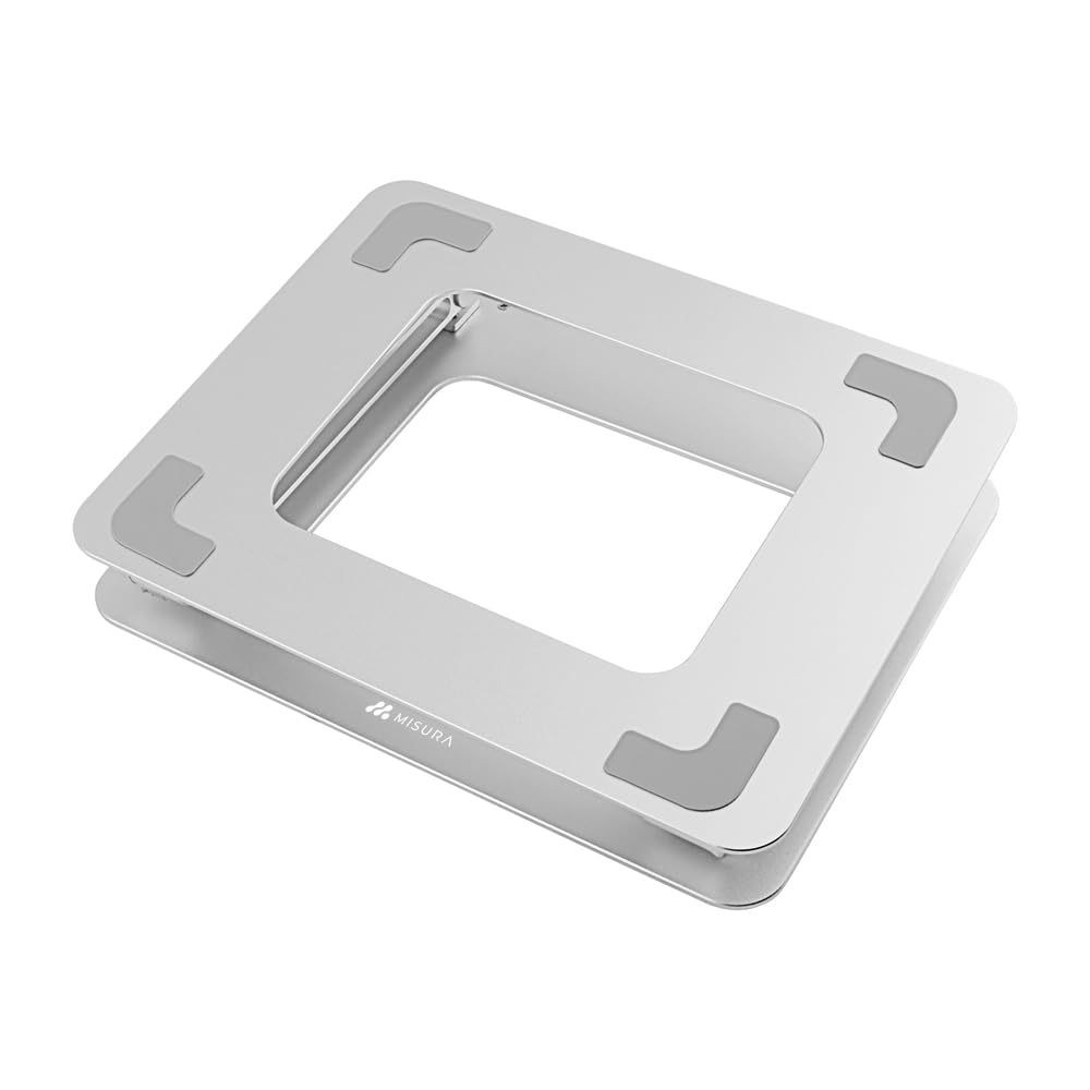 MISURA | Soporte Ergonómico Portátil y Tablet hasta 17", Plegable para Viaje, Gran Estabilidad, Aluminio Resistante y Ligero, Antideslizante Silicona | ME10