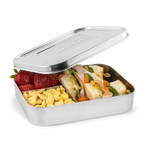 LunchBots Stainless Steel Trio Containers (Silver), 940 milliliter