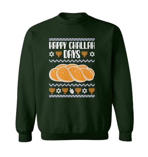 Tcombo Happy Challah Days - Ugly Hanukkah Toddler Fleece Crewneck Sweater