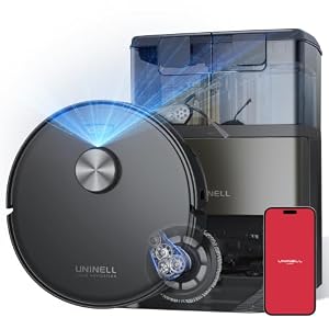 uninell Staubsauger Roboter mit Wischfunktion 20000Pa mit Absaugstation