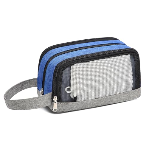 Yeiotsy Men's Travel Toiletry Bag – Color Clash Dopp Kit with Mesh Pockets, Durable Shaving Organizer for Gym, Camping & Weekend Trips3