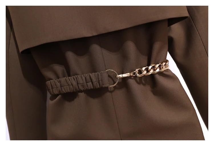 Marynarki damskie płaszcze wiosna jesień sznurowane kurtki płaszcz damski khaki XXL