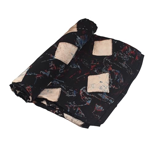 Image of Ethnics of Kutch Womens's Ajrakh Modal Silk Natural Dye Hand Block Print Unstitched Kurta Fabric