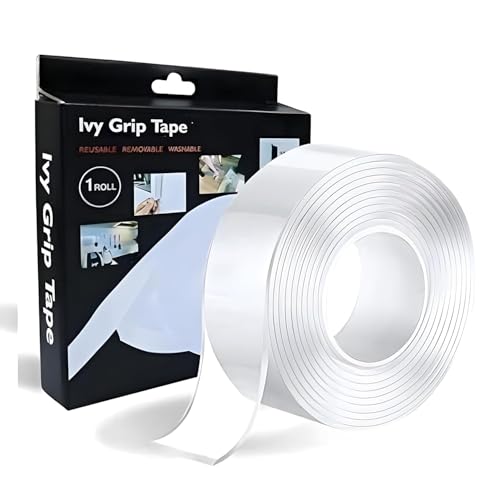 Image of YAJNAS 3 meter Nano Tape Double Sided Tape Heavy Duty - Multipurpose Removable Traceless Mounting Adhesive Tape for Walls,Washable Reusable Strong Sticky Strips Grip Tape 2mm Thick, 1.2 Inch Wide