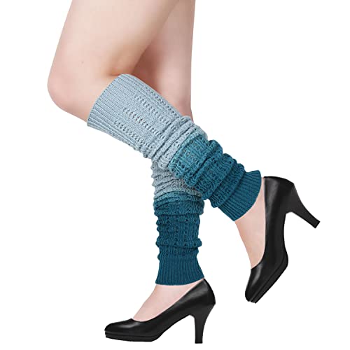 Benefeet Sox Womens Funny Novelty Wool 80S Neon Leg Warmer Girls Gradient Thermal Cable Knit Ribbed Footless Thigh Highs Colorful Long Winter Cosplay Stocking Slouch Thick Warm Boot Socks For Party Sports Gift thumb #4