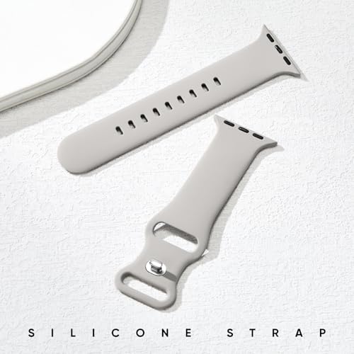 Silicone Band Compatible with Apple Watch Bands for Women 40mm 44mm 45mm 46mm 38mm 41mm 42mm 49mm Ultra Men, Sport Strap for iWatch Bands Series 10 9 8 7 6 5 4 3 SE