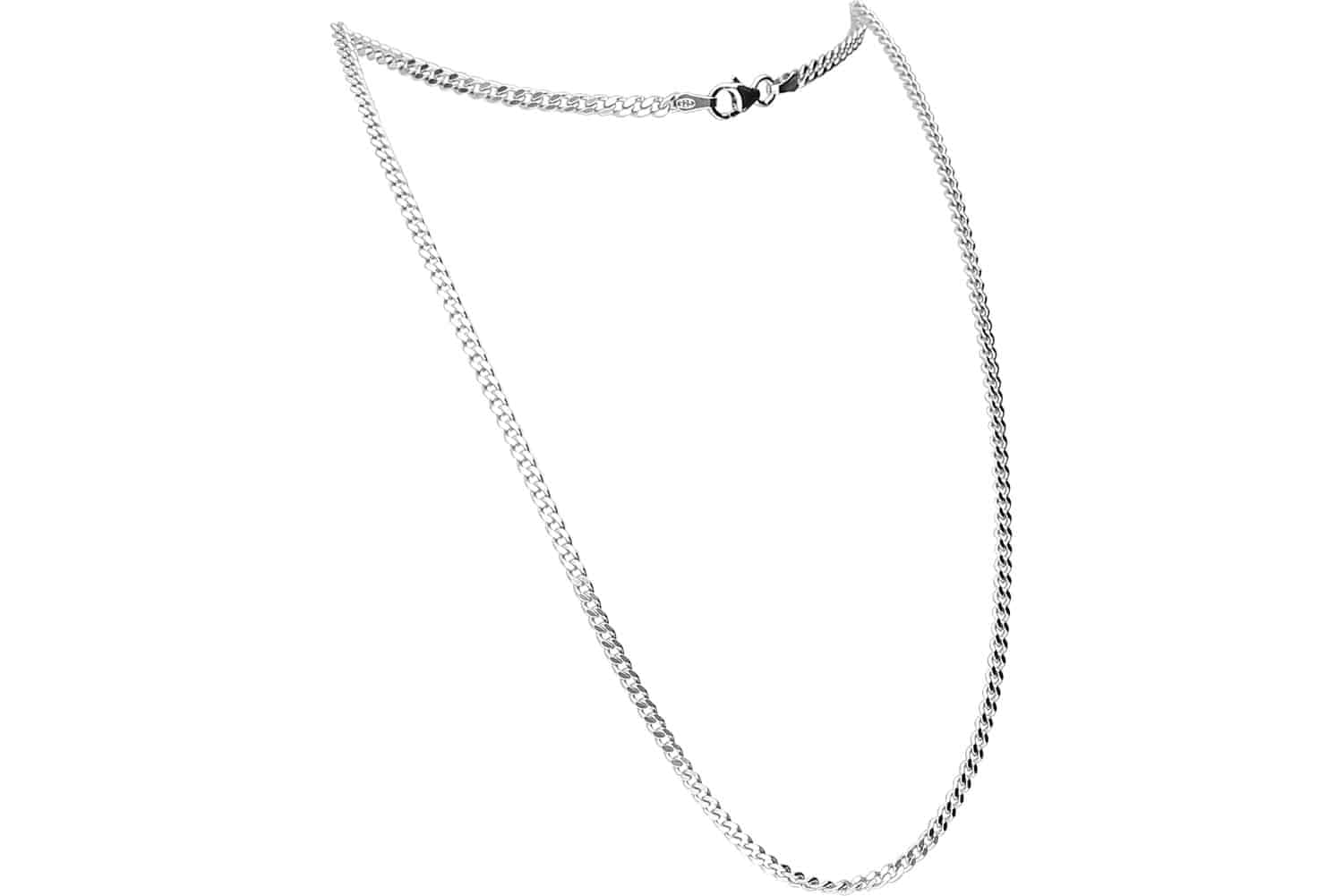 FILANGO Gioielli in argento 925 | Catena a maglia barbazzale e lucidata a specchio | Larghezza e lunghezza a scelta e Argento, colore: argento, cod. SSH123-2,5-50
