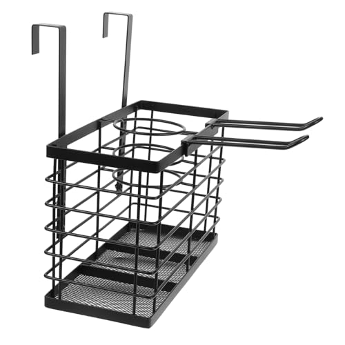 OUNONA Adjustable Hair Dryer Rack Non-Slip Self-Adhesive Door Rear Storage Shelf Home Organizer Styling Tool Holder