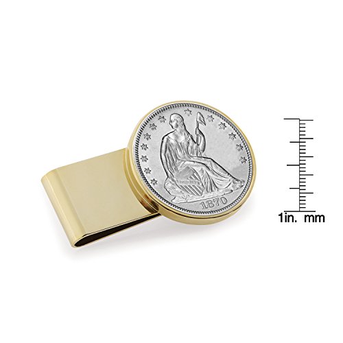 Silver Seated Liberty Half Dollar Stainless Steel Coin Money Clip2